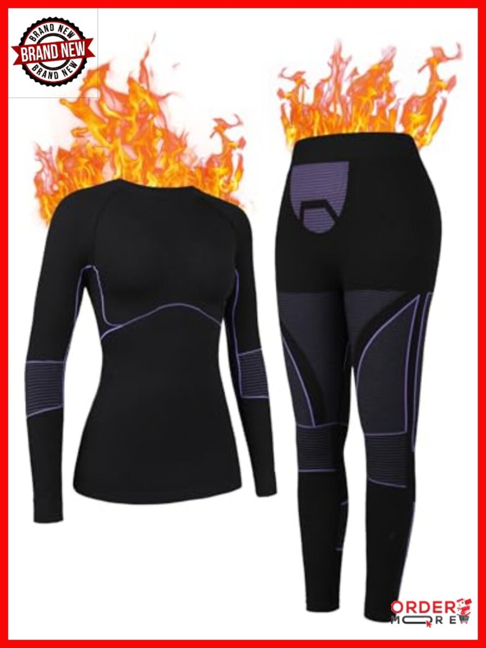 Seamless Thermal Underwear Set Long Johns Ski Base Layer